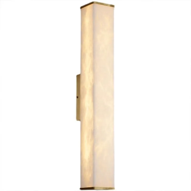 Light luxury new Chinese-style simple long rectangular marble wall lamp