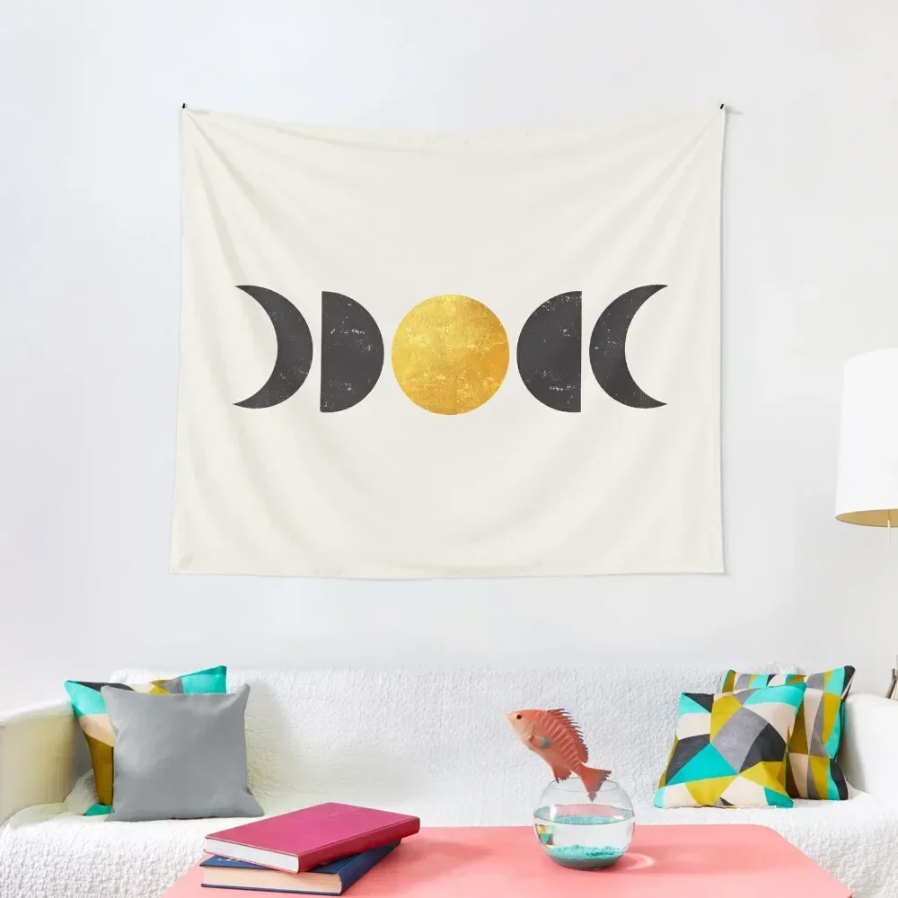 

Geometric Gold Moon Phases Tapestry Room Aesthetic Decor Wall Hangings Decoration Hanging Wall Tapestry