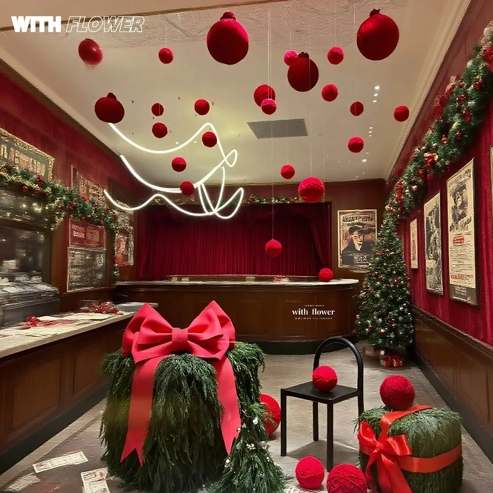 

Рождественские праздничные украшения, рождественские украшения для торговых центров и магазинов