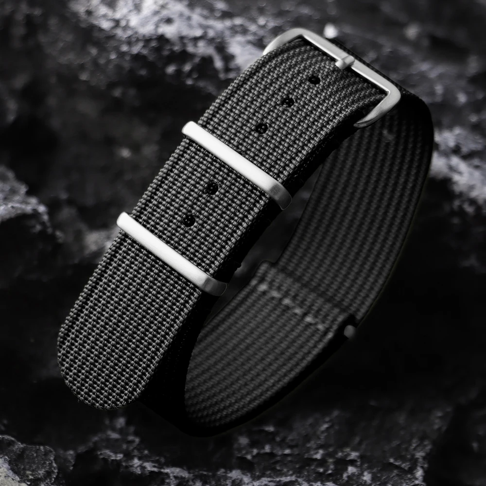 18/19/20/22mm Mattes Schnallenverschluss Hochwertiges Stoff-Uhrenarmband Gewebtes Nylon-Uhrenband Einteiliges Gewebtes Uhrenarmband für Omega für Seiko