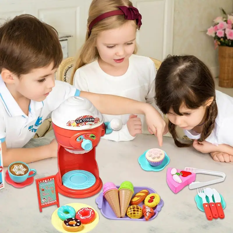 Colorful Ice Cream Pretend Play Food Kitchen Toys Set Educational Children Imitation Game Kids Preschool Learning Toy Girls Gift