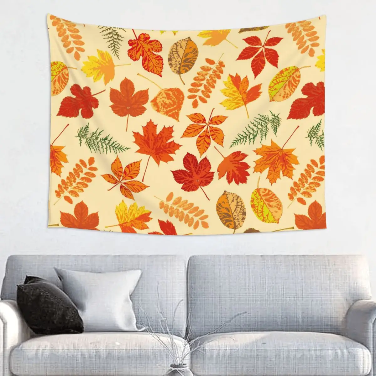 Maple Fallen Leaves Tapestry Bohemian Polyester Wall Hanging Colorful Decoration for Bedroom Beach Mat Mandala Tapestries