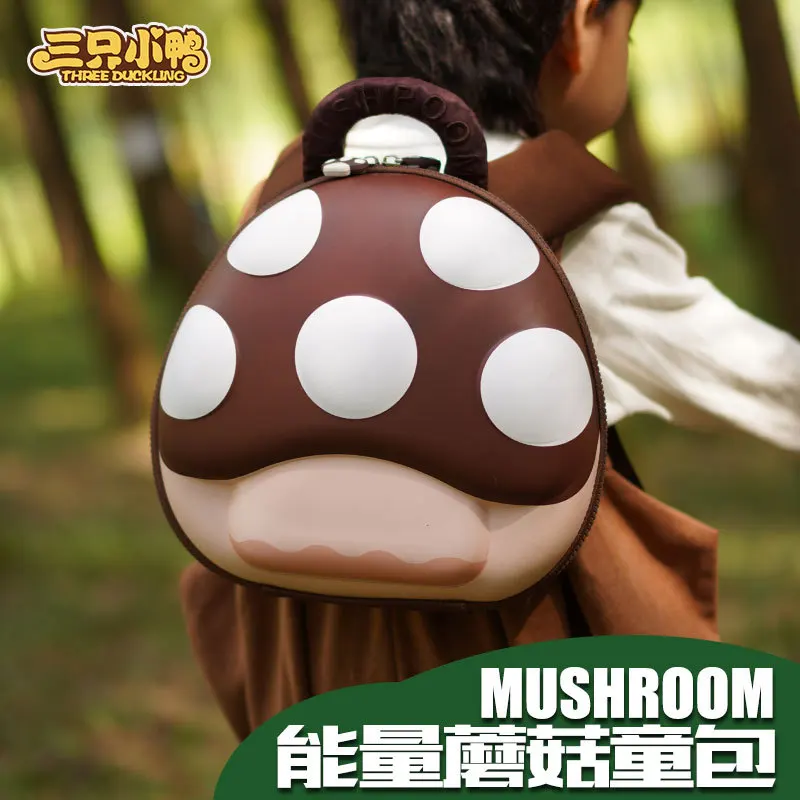 2024 New Kindergarten Backpack For 1 To 6 Year Boys And Girls Outing Bag For Travel Kids Cartoon Cute 3D Mushroom Bag