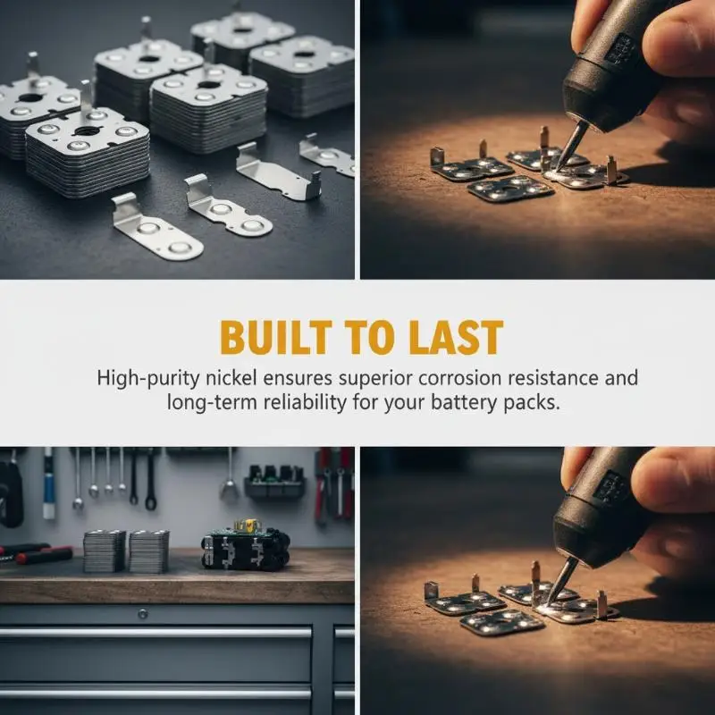 Pure Nickel Sheet Connector for 18650 Battery Pack DIY Electric Tool Use Spot Welding Flexible High Conductivity Strip