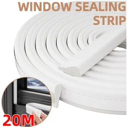 20M-2M Window Sealing Strip Self-adhesive PU Acoustic Foam Door Sealing Strip Soundproof Windproof Window Gap Filling Strip