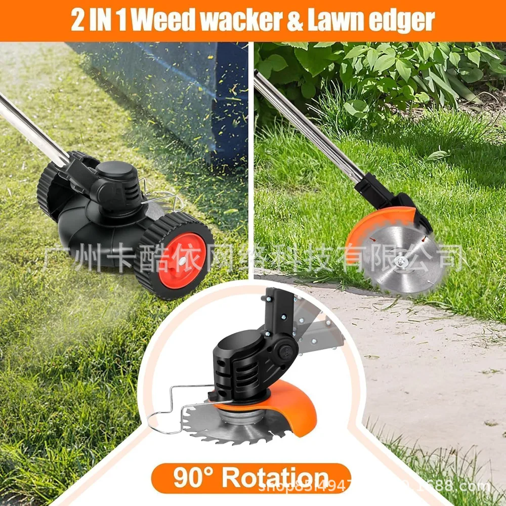 Foldable Cordless Lawn Mower Rechargeable Li‑ion Battery Electric Grass Trimmer Garden Weeding Tool