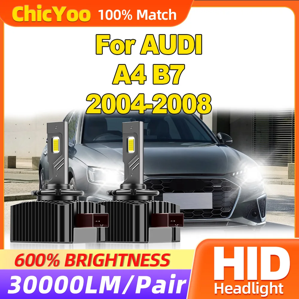 

30000LM Front Lights 12V HID Xenon Headlamps 120W High Power LED Car Lights 6000K White For AUDI A4 B7 2004 2005 2006 2007 2008