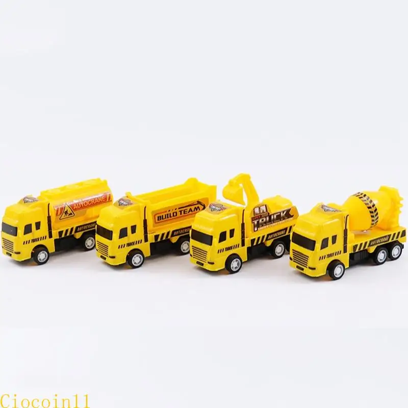 건설 자동차 장난감 아기 당겨 차량 장난감 트럭 모델 플라스틱 마찰 관성 자동차 유아 소년 3/4/5 선물