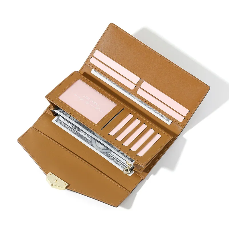 PU Leather Wallet Women's Folding Card Holders Luxury Brand Ladies Long Section Wallets Coins Purses Clutch cartera mujer