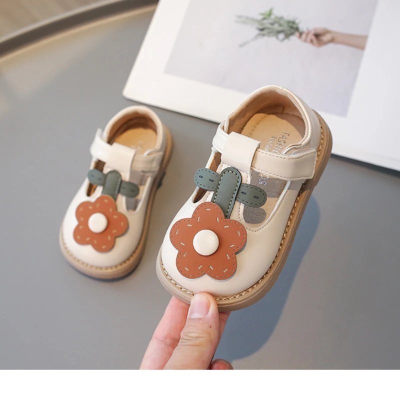 Fashion Girl Leather Shoe Spring New Kids Shoes Anti Slip Soft Bottom Girl Shoes Child Princess Shoes Girls' Versatile Bean Shoe