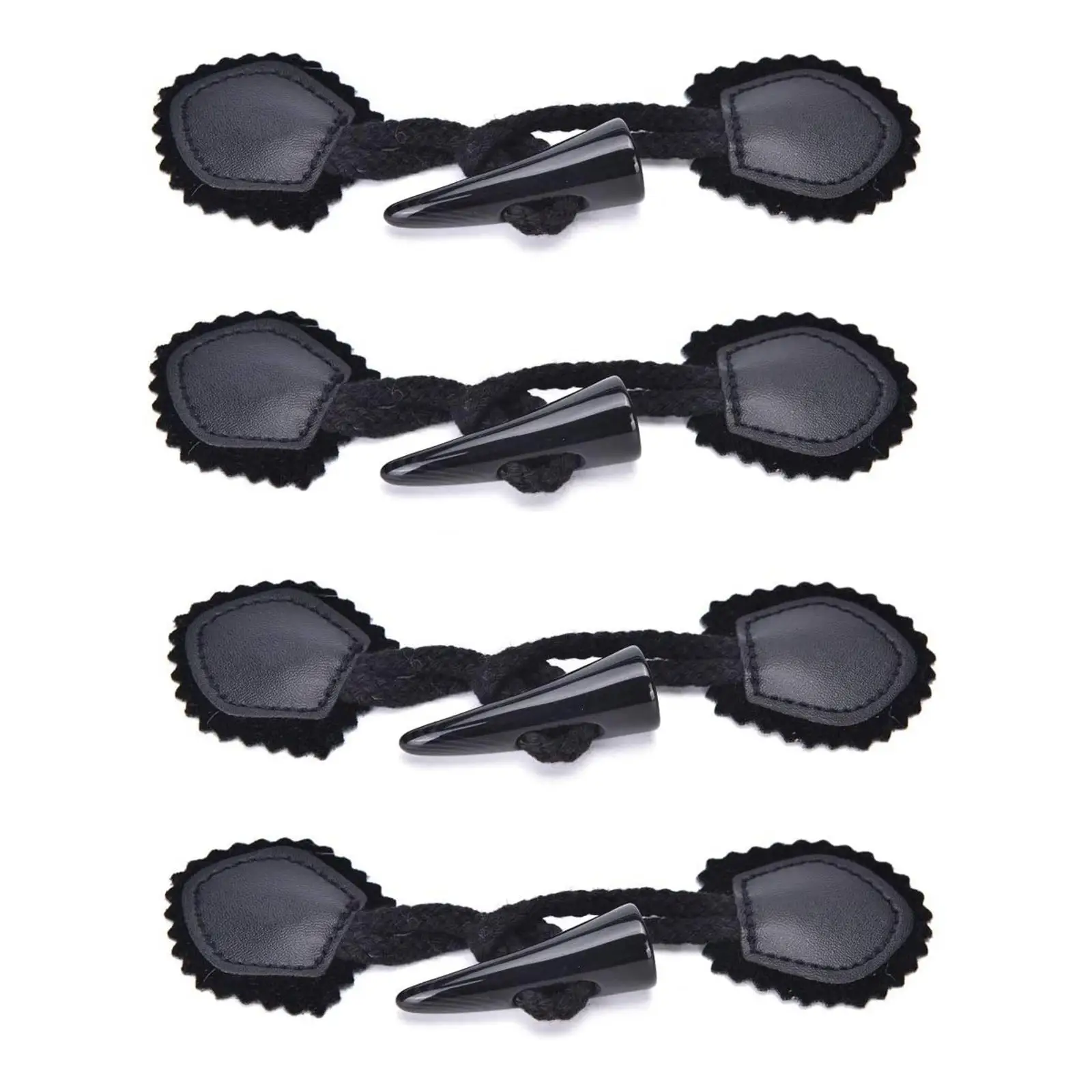 Leather Horn Toggle Button Duffle Coat Jacket Fastener Toggle with Leather Patch