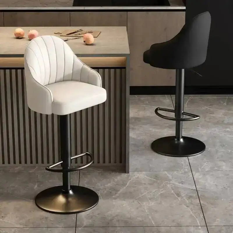 

Регулируемые барные стулья с поворотным механизмом, коммерческие, из искусственной кожи, в индустриальном стиле, натуральные, современные, высокие стулья для кухни (sgabello cucina alto)