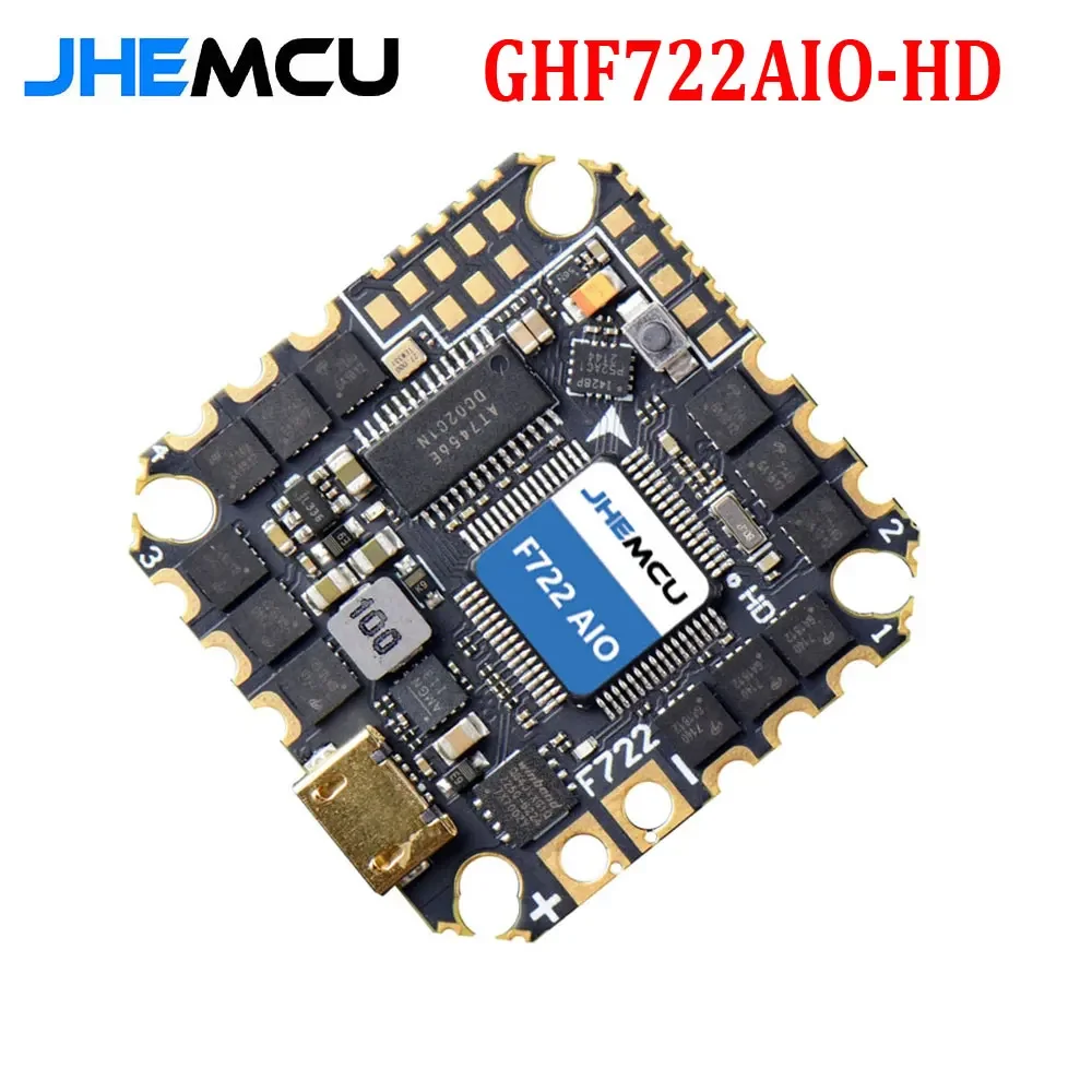 1PCS GHF722AIO-HD 40A AIO Flight Controller F722 FC Baro OSD BlackBox 40A 4in1 ESC 2-6S For RC FPV Freestyle Cinewhoop - Image 3