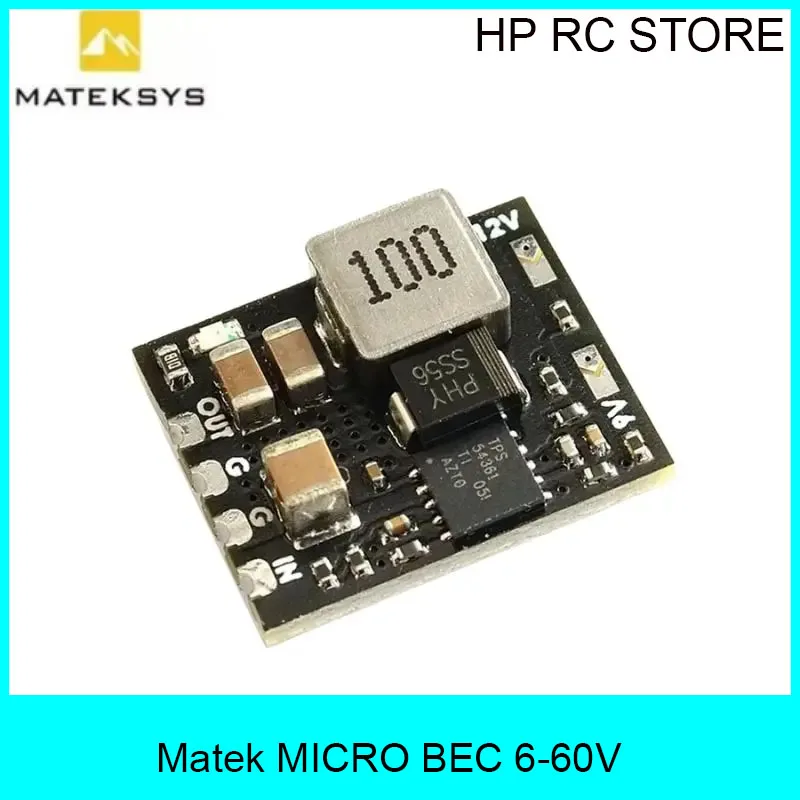 MATEK MICRO BEC 6-60V TO 5V/9V/12V-ADJ 18*15mm for RC Model Airplane Helicopter FPV Racing Drones DIY Parts