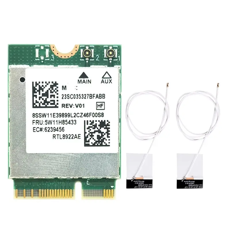 

Карта Wi-Fi AED7-RTL8922AE, 6338 Мбит/с, 2,4G/5G/6G, трехдиапазонная, M.2 NGFF, Bluetooth 5.4, беспроводной Wi-Fi адаптер для Win10/Win11