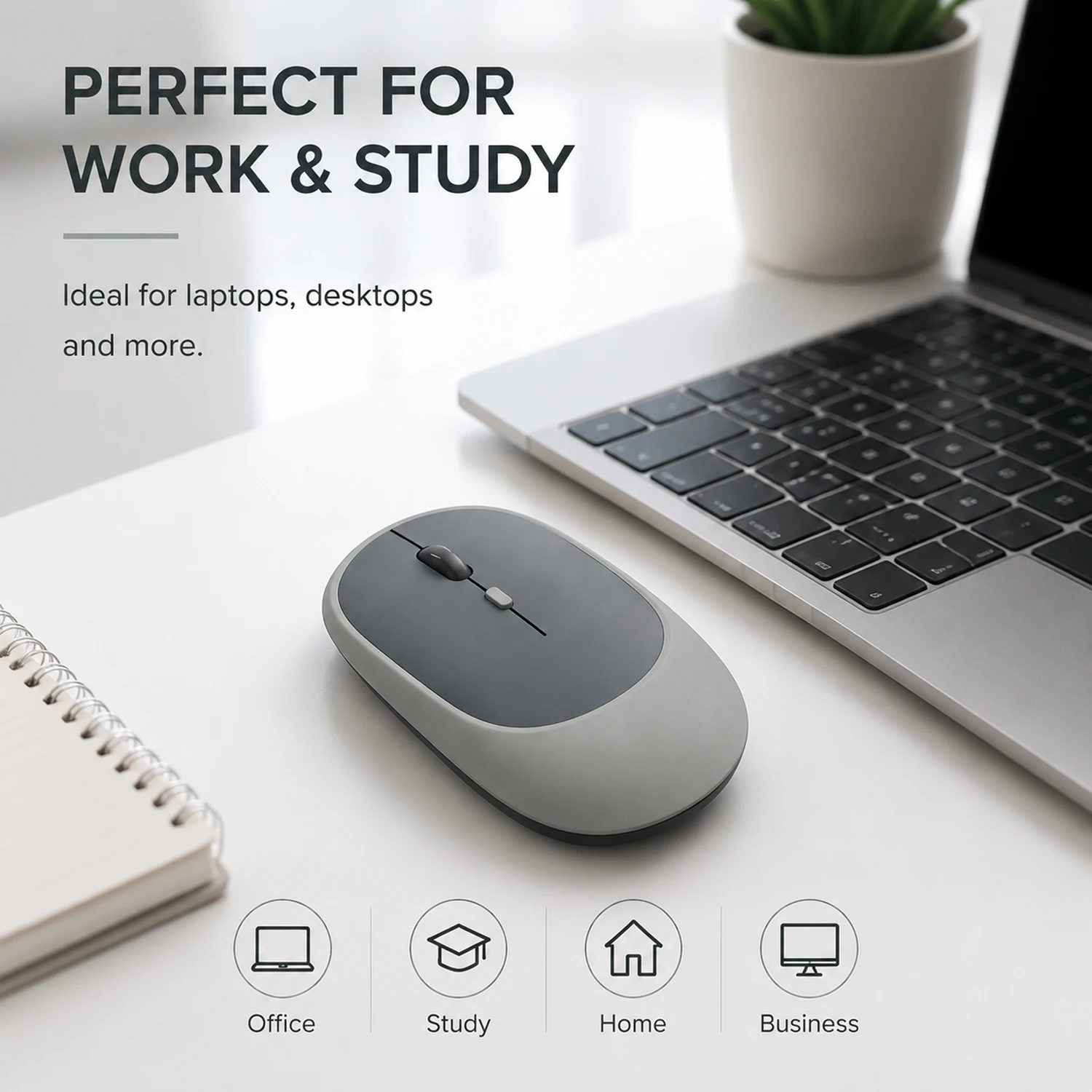 BTh 2.4G Dual Mode Wireless Mouse Rechargeable Colorful Mouse for iPad Smartphone Tablet Laptop Computer Office