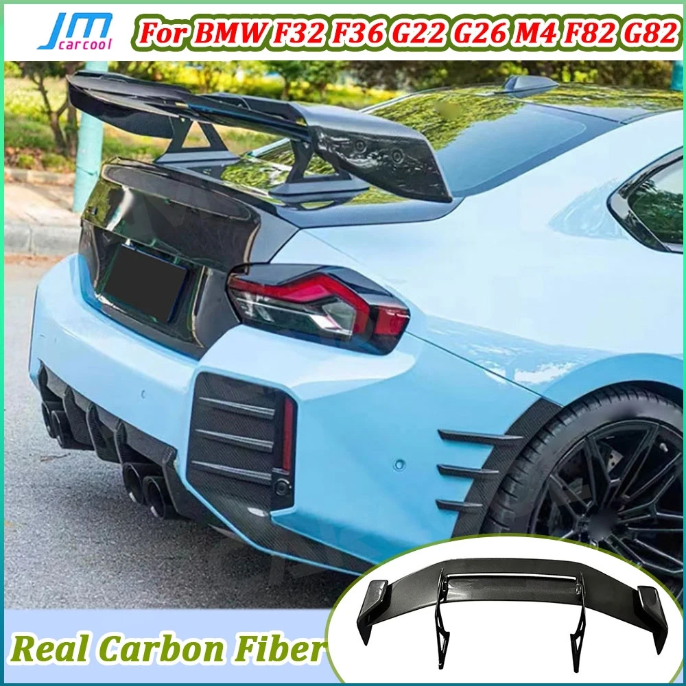 JMCARCOOL Real Carbon Fiber Rear Trunk Lip Spoiler for BMW 4 Serise F32 F36 G22 G26 M4 F82 G82 Rear Wing Boot Lip Body Kits