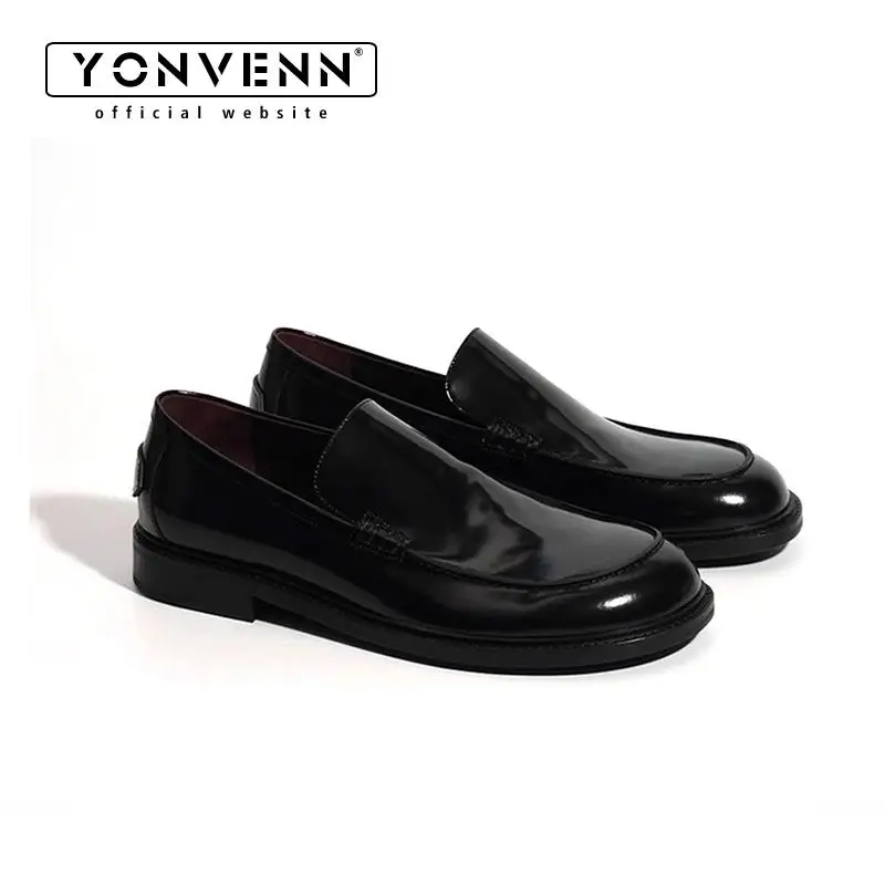 

New Spinto shiny leather loafers for men open edge pearl leather shoes slip in elegant casual formal dress shoes