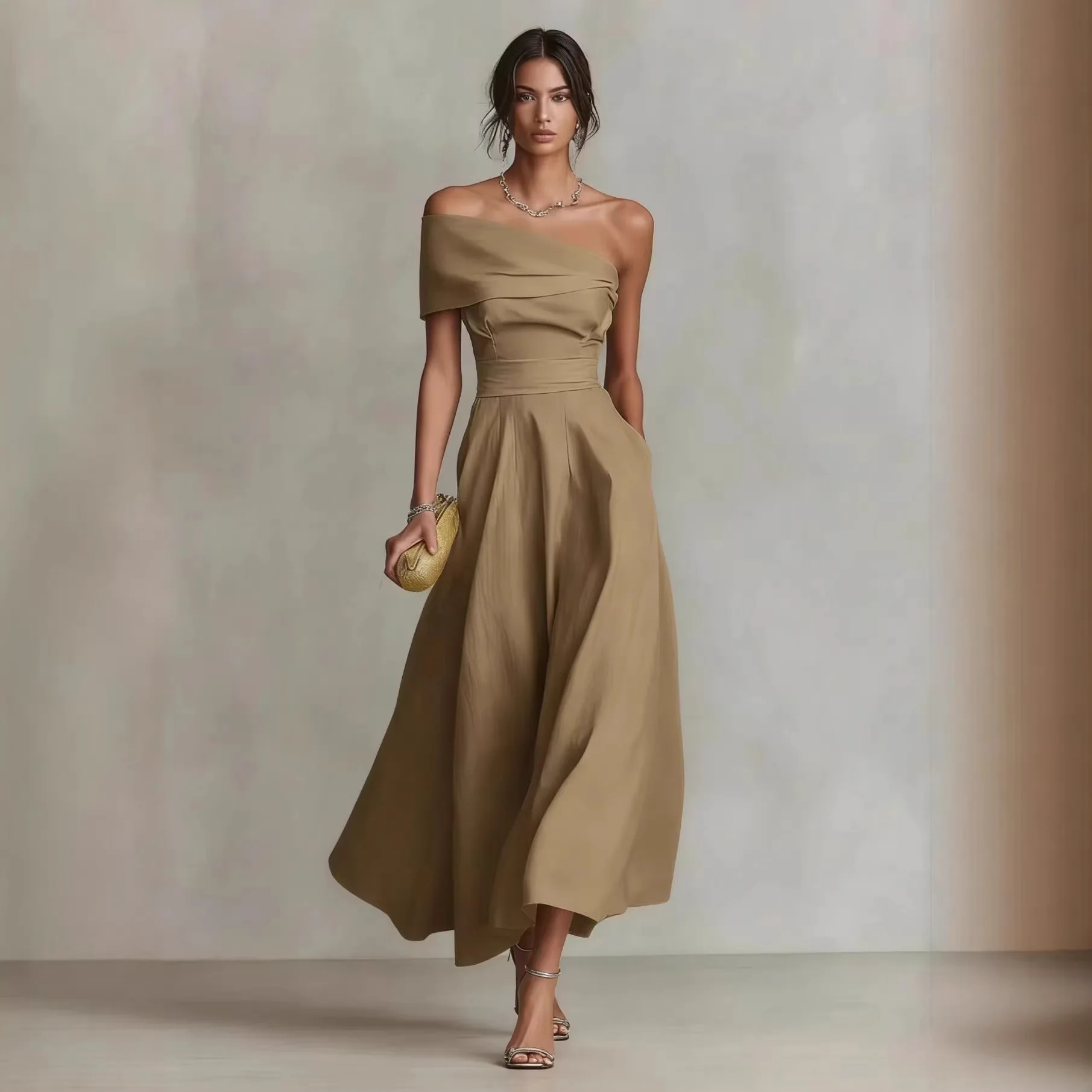elegant off shoulder long party dresses for women 2026 summer sexy sleeveless backless maxi dress casual - view 4