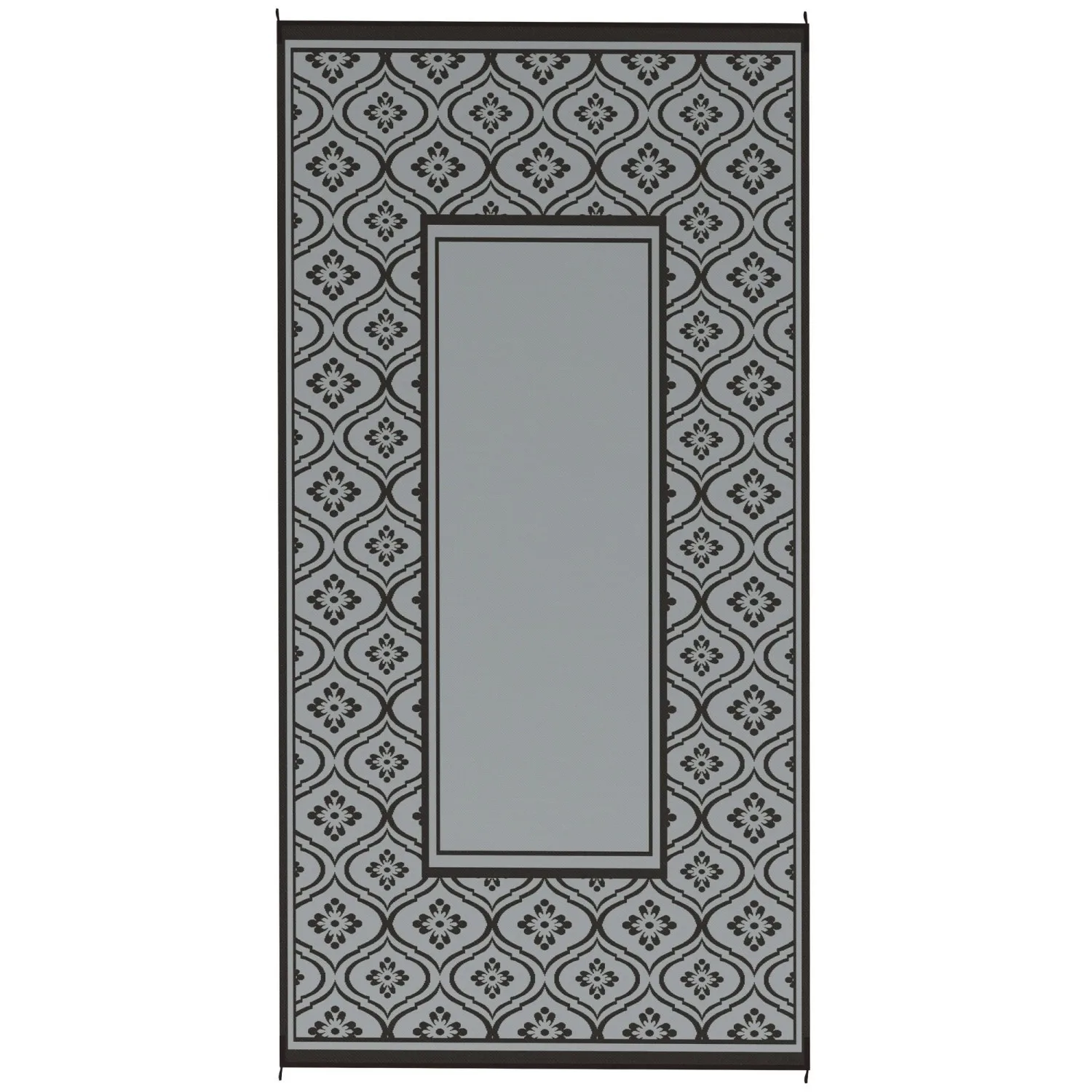 

Outsunny 9x18 Reversible Outdoor Rug - Waterproof Black & Gray Gourd Border with Carry Bag Highly recognized