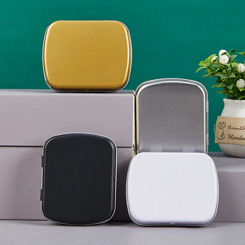 

12Pcs Empty Tin Box Small Flip Storage Box For Money Coin Candy Key Mini Sealed Cans Jewelry Storage Cases Organizer 60*47*15mm