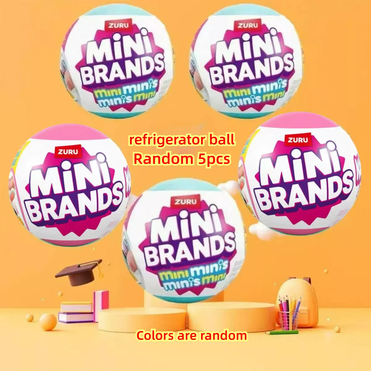 Mini Brands Mini Fridge Set with Original Packaging Blind Box Openable Fridge Door Anime Figure Mystery Box Model