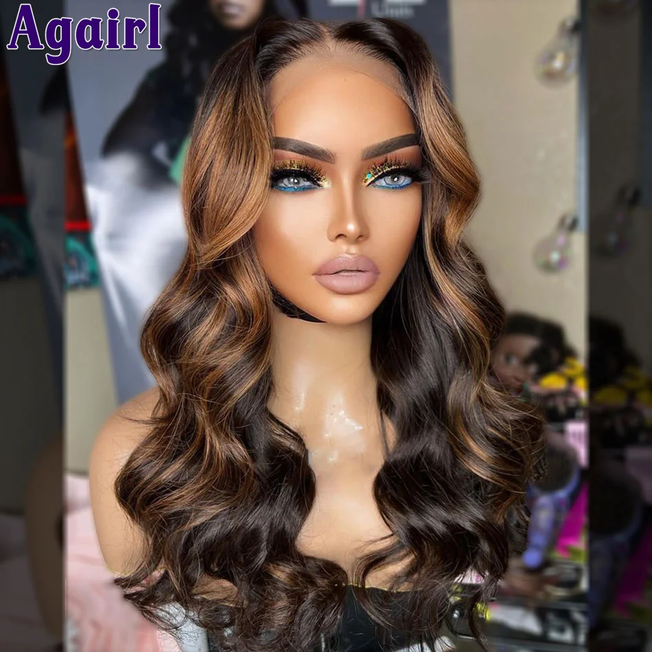 Highlight 1b/30 Ready Go Transparant Body Wave Lace Frontale Pruik 34Inch Pretokkelde Peruviaanse Remy Golvend Mensenhaar Pruiken 200 Dichtheid