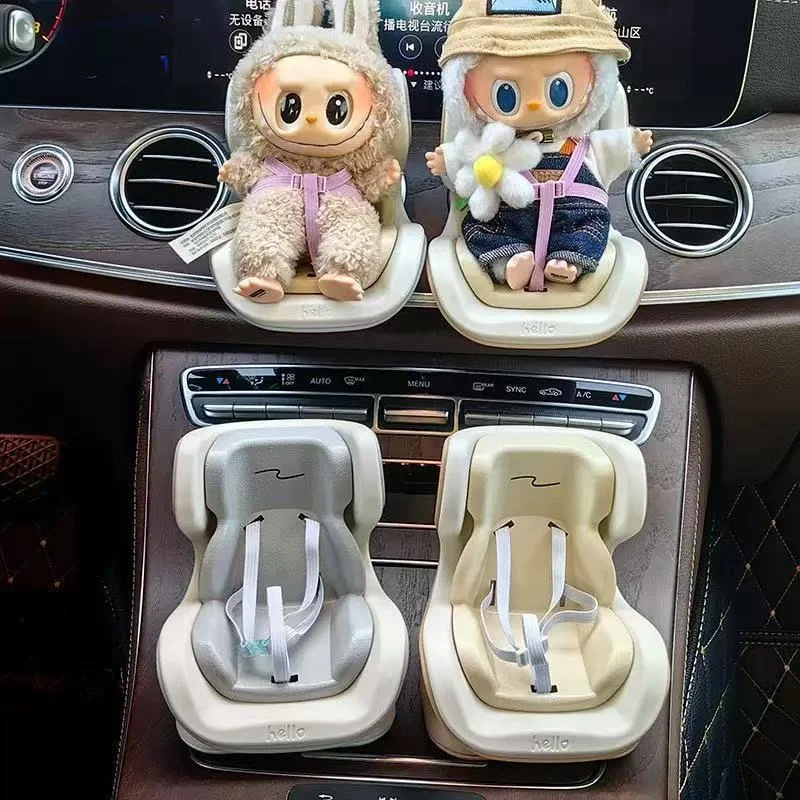 

Doll Safety Seat,Kawaii Labubu Doll Accessories,Seat Ornament Car Air Vent Seat for Labubu Dolls - 15-17cm Clip-On Display Stand