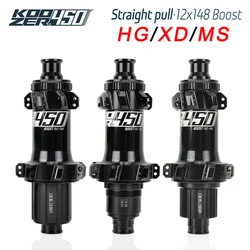 Koozer 450 Boost Center Lock Straight Pull CR-MO Steel Axle 5x141mm 15x110 12x148 HG XD MS 11 12s MTB Bicycle Hub 28 Holes 120HD