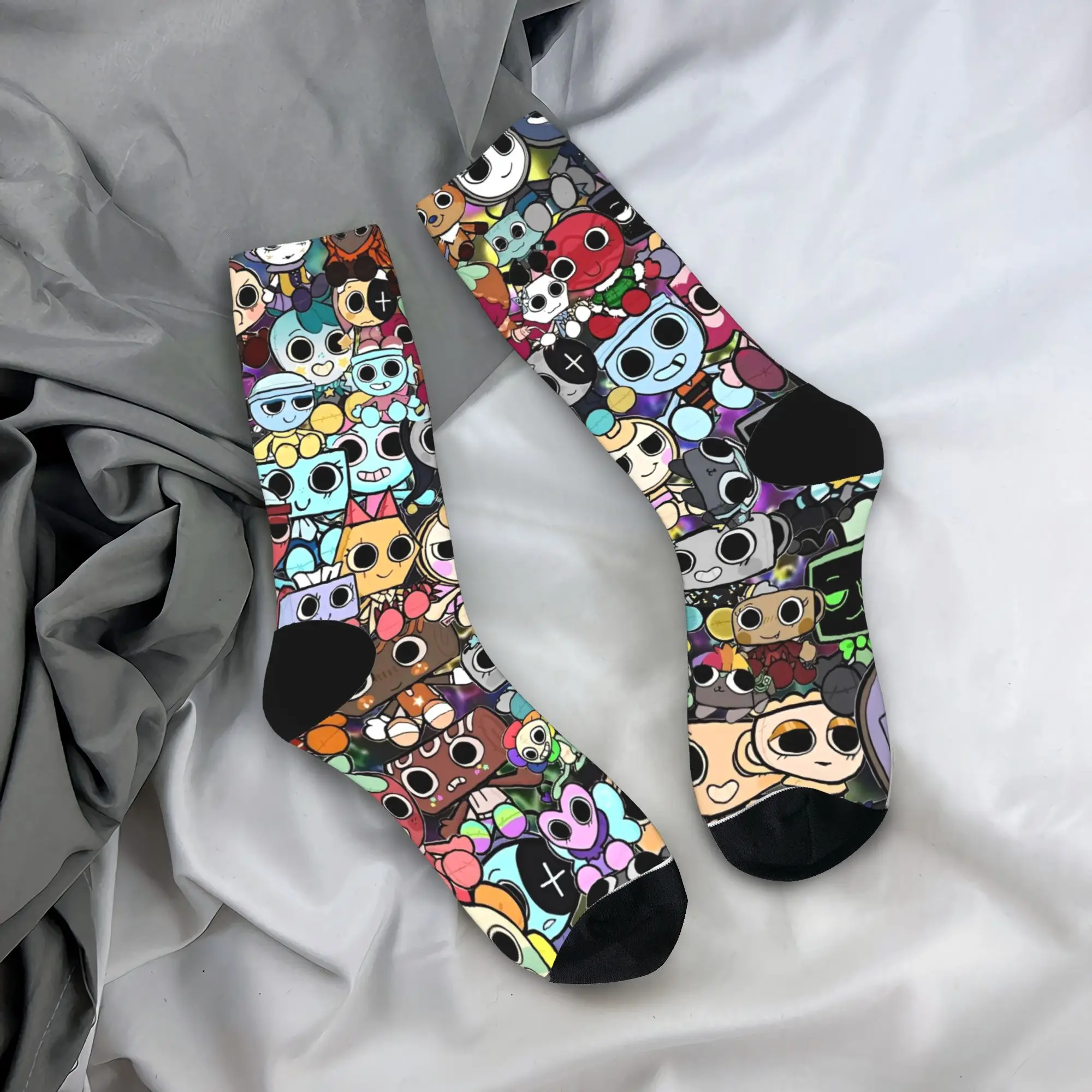 Casual Dandys World Vee Shelly Goob Gigi Meias de basquete Catoon Poliéster Meias de tubo médio para mulheres e homens absorventes de suor