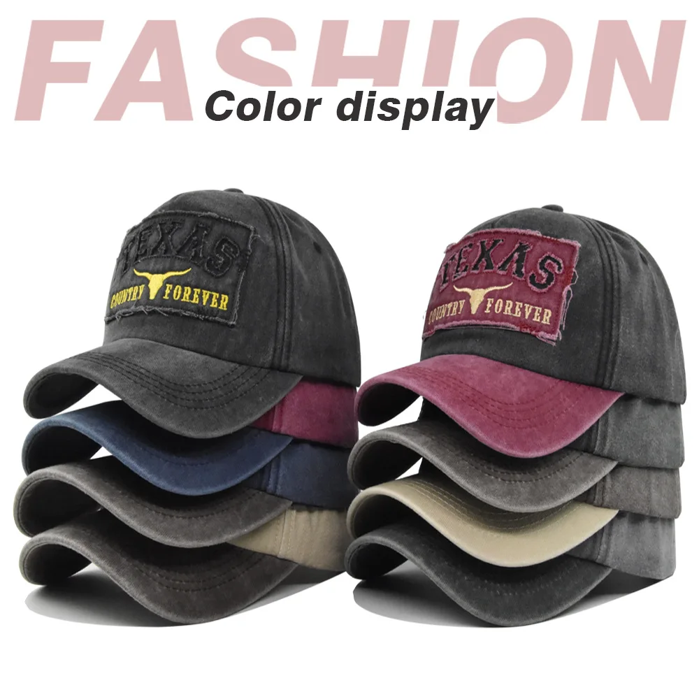 

New Fashion Spring Summer Hot Sale Unisex Washed Cotton Vintage Baseball Cap Letter Embroidery Outdoor Sports for Men and Women