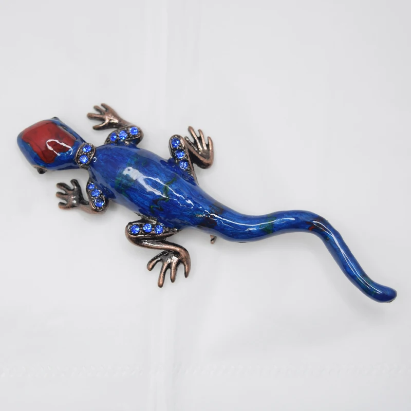 

12pcs/lot Wholesale Unique Creative Brooch Rhinestone Enamel Gecko Fashion Pin brooches Jewelry gift Accessories C101720