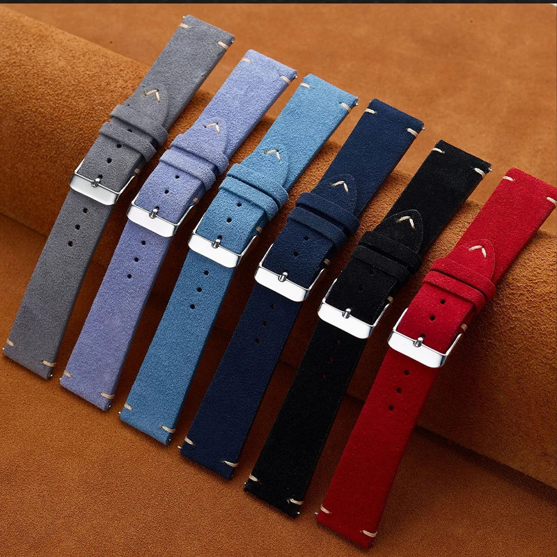Correa de reloj de gamuza de 14mm, 16mm, 18mm, 20mm, 22mm, Correa suave y cómoda, pulsera de liberación rápida, correa de repuesto para pulsera deportiva