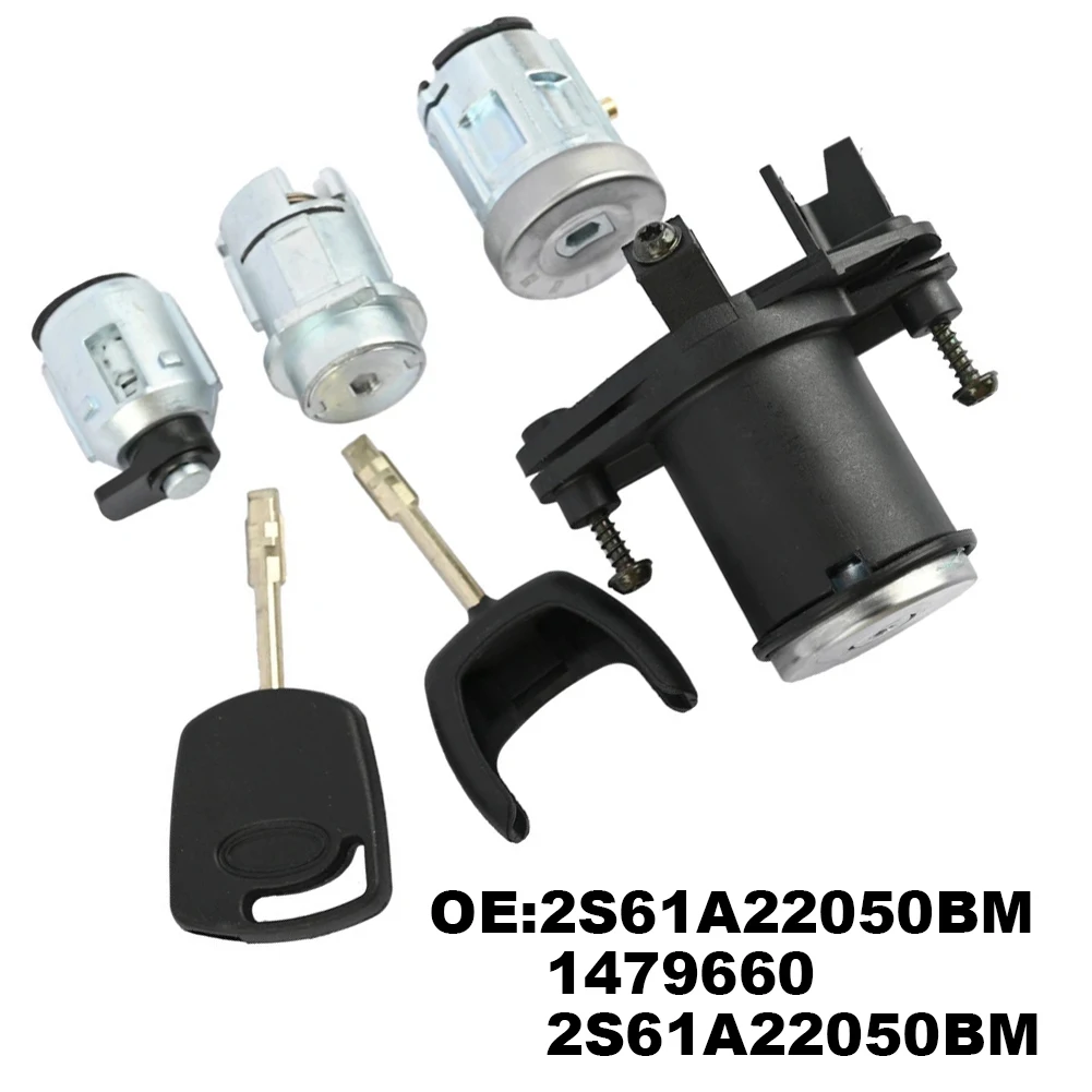 Ignition Lock Cylinder Kit for Ford For Fiesta V 2001 2008 with Door Lock and Trunk Lid Lock Including Two Keys OEM 1479660