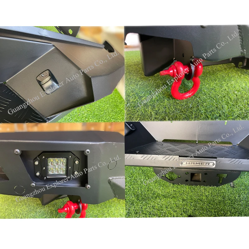 Car Bumpers for Dmax 2012-2019 with Led Lights Shackle Steel Truck Body Parts Car Accessories Rear Bumper for Dmax