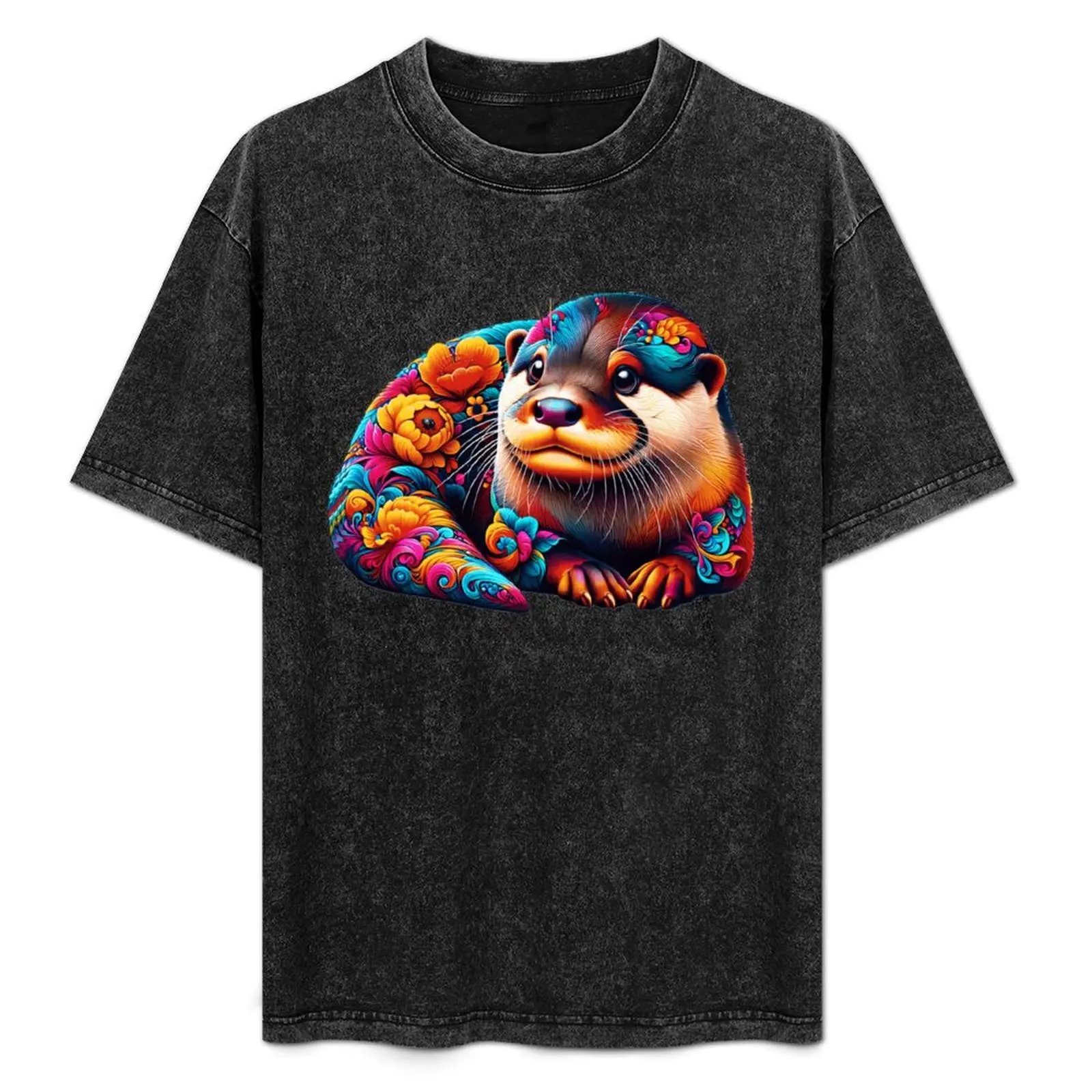 Brightly colored otter has dressed up T-Shirt cute clothes graphic t shirt vintage sublime summer top sweat shirts, men