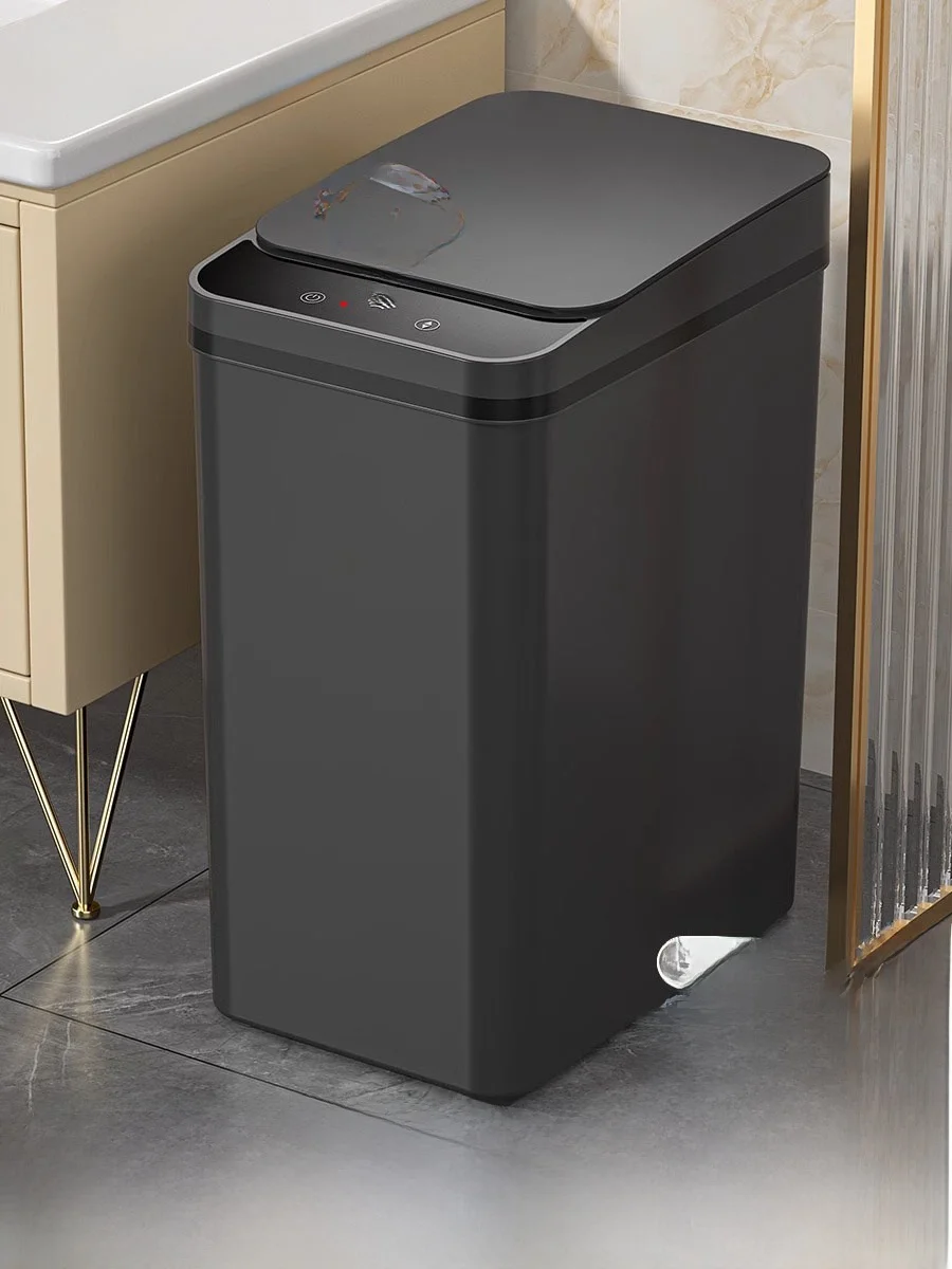 

Smart Induction Tra Can Home Use Living Room Batoom New Sle Plastic Long Cylinder ape Garbage Bin