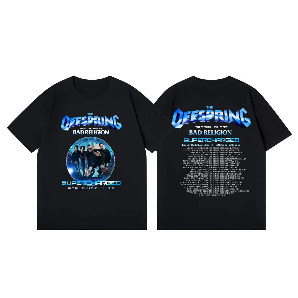 

Punk Rock The Offspring Tour 2026 Graphic T Shirts Fashion Y2k Oversized T-shirts Men Women Casual Cotton Short Sleeve T-shirt