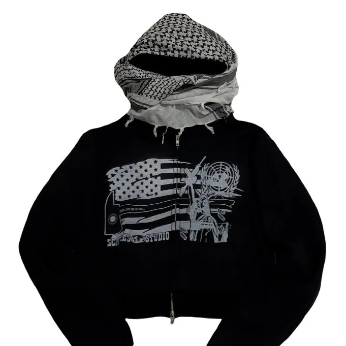 National Flag Pattern Hoodie Casual Long-Sleeve Pullover Streetwear Hooded Sweatshirt New Spring 2026 Collection