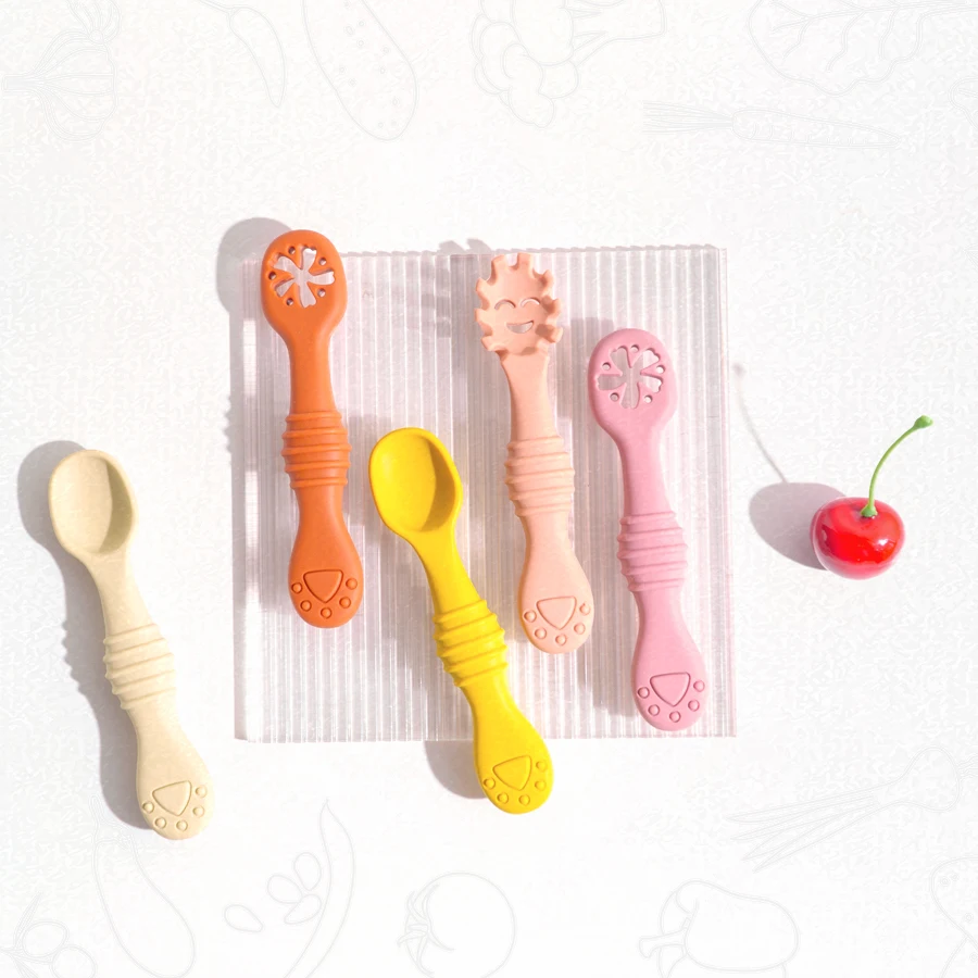 Free Personalized Name 3PCS Baby Spoon Children\'s Tableware Newborn Feeding Cutlery Toddler Learning Eating Baby Accessories