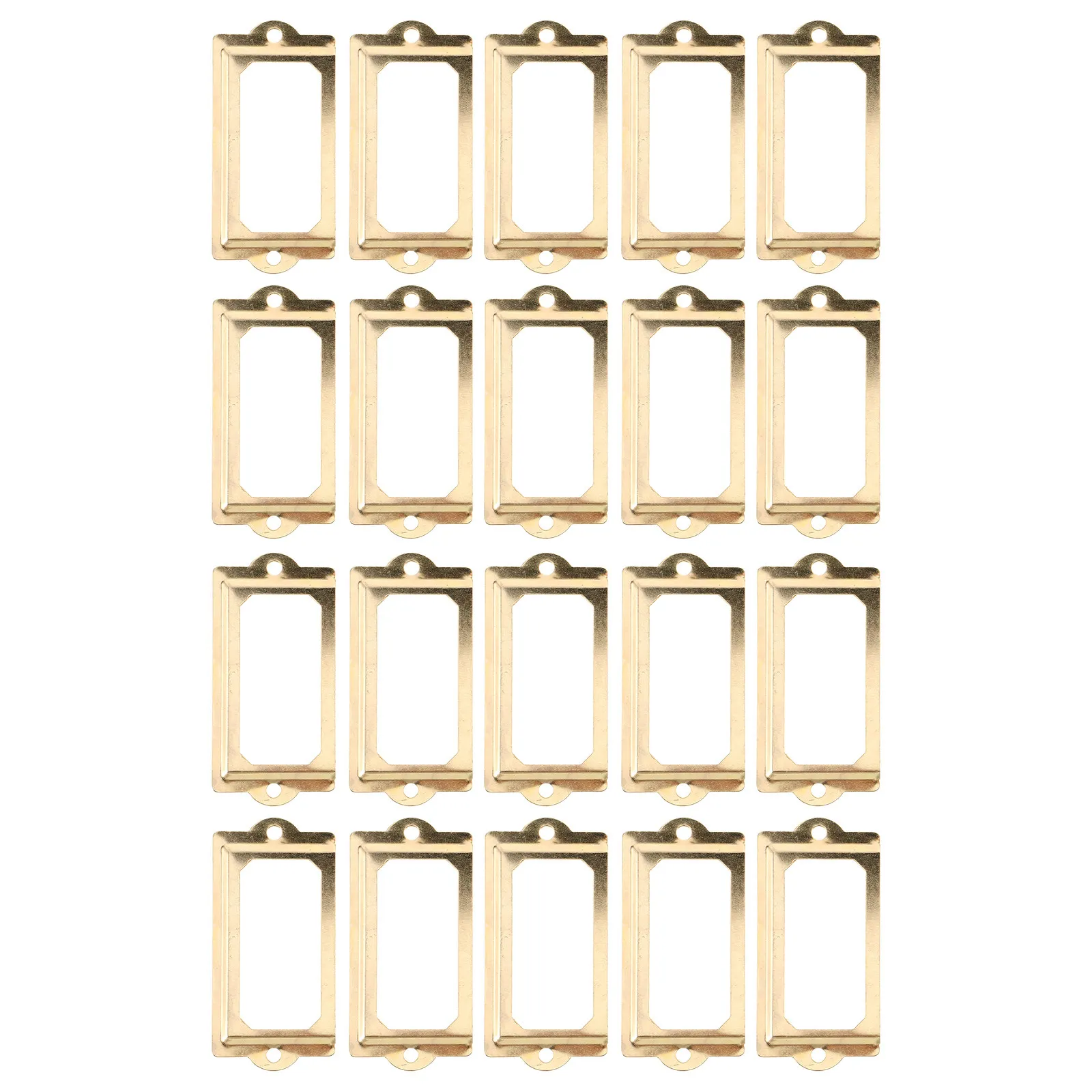 20Pcs Furniture Handles Metal Label Holder Bronze 2.8x1.3 Inch Library Drawer Tags Office Cabinet Shelves Vintage Style