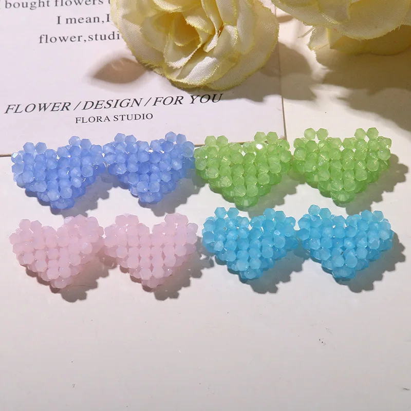 Clog Sandal Ornaments Handmade Dimensional Beaded Heart Colorful Clear Resin 1 Piece Versatile Transparent Decor for Jelly Shoes