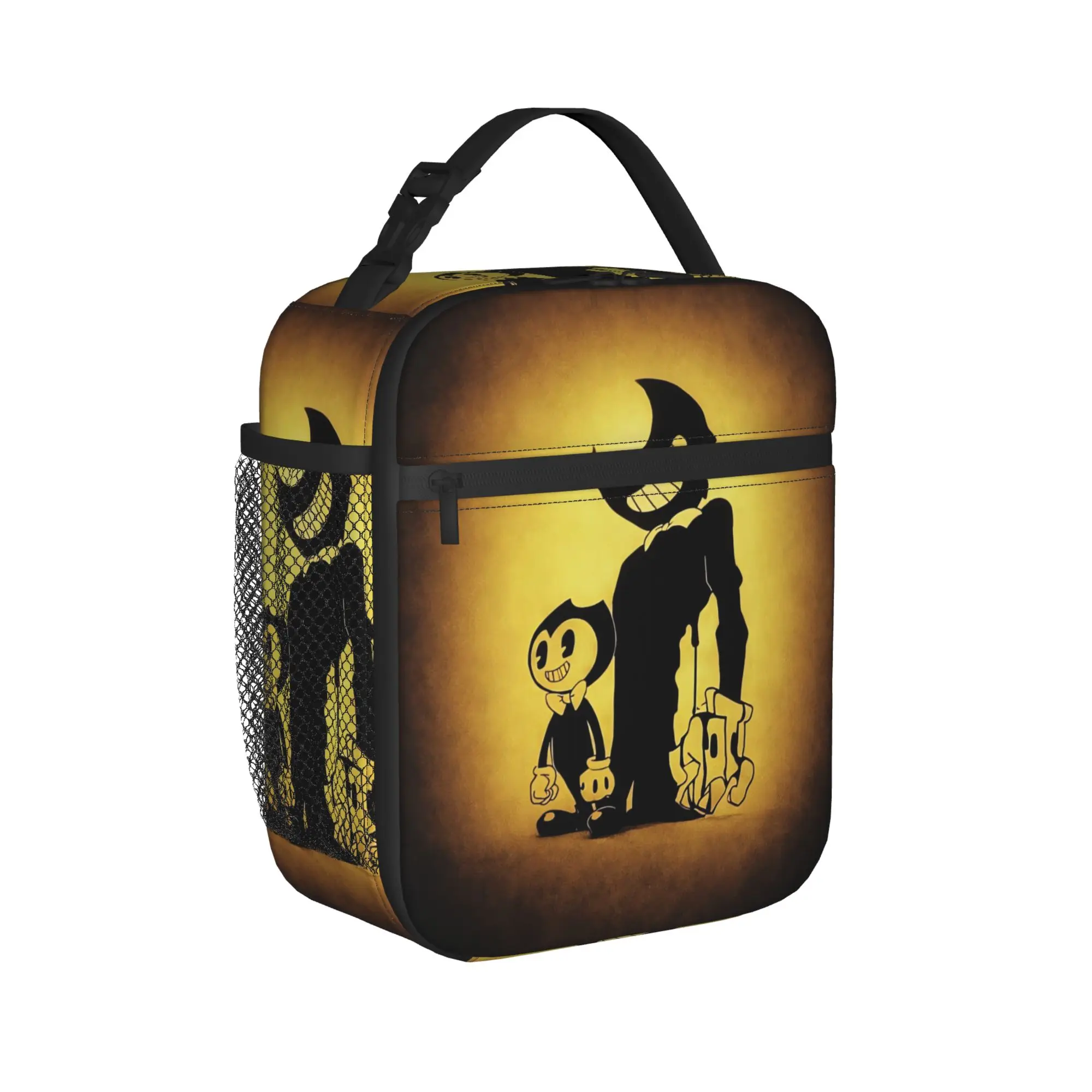 B-Bendys And The Dark Revival Lunch Bag  Office Lunch Box For Unisex Print Thermal Lunch Bags Oxford Portable Zipper Cooler Bag