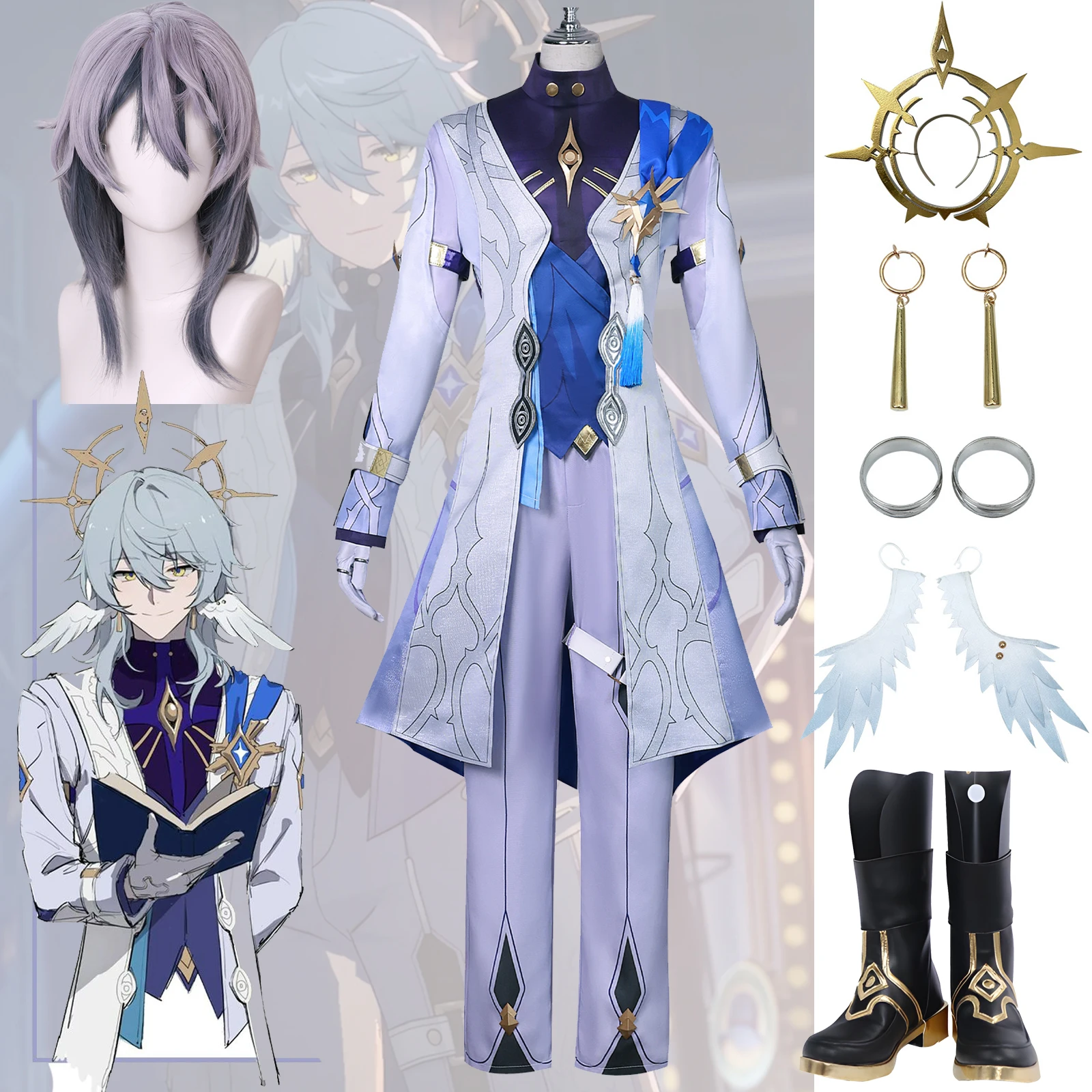 Honkai-Star Rail Cosplay Costumes pour hommes et femmes, Impact 3, Uniforme de carnaval, Perruque, Queue, Anime, Costumes d'Halloween, Jeu du dimanche