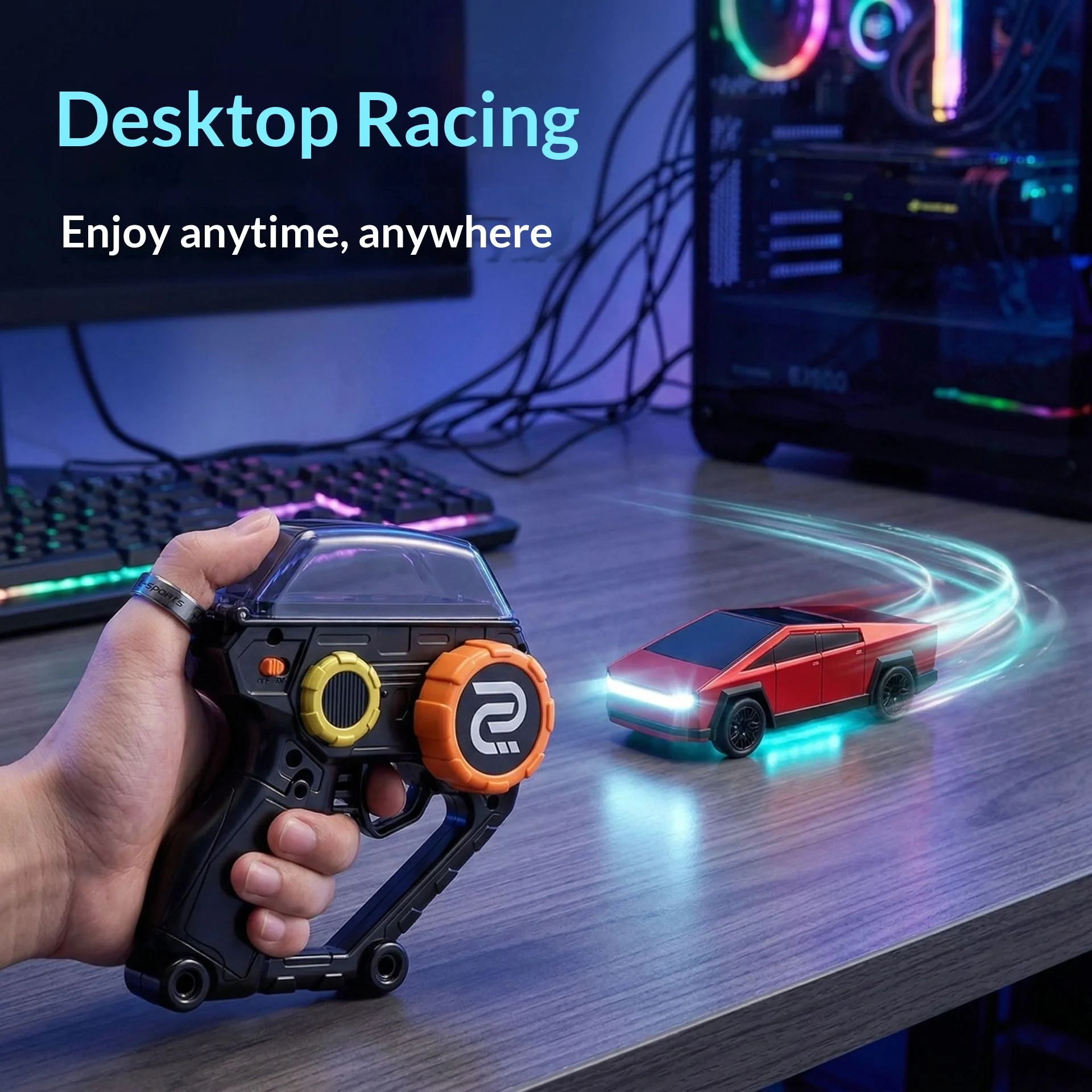 New electric remote control toy car dynamic lighting 2.4G mini desktop drift racing car model remote control car