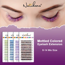 NATUHANA Mix Colorful Lashes Soft Natural Colored Eyelash C/D Curl Eyelashes Extensions Theatrical  Eye Makeup