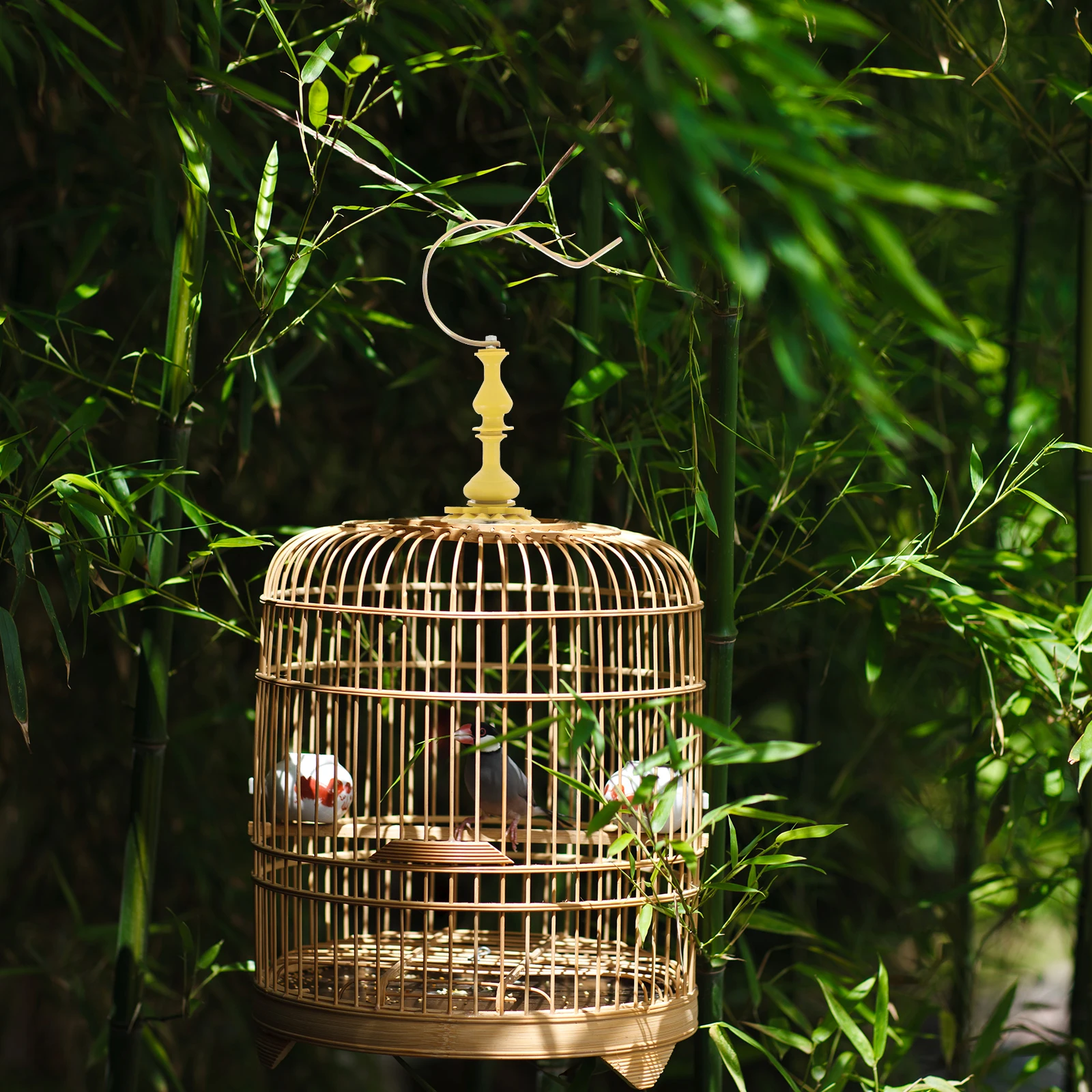 

Sturdy Bamboo Yellow Birdcage Hanger Pet Accessories Decorative Hanging Hook Multi Purpose Iron Plastic Durable Lightweight Easy
