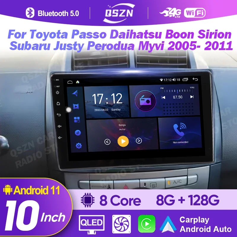 Android 13 Carplay Auto Car Radio For Toyota Passo XC10 For Daihatsu Boon Sirion 2004 - 2010 Multimedia BT DSP Stereo GPS Radio