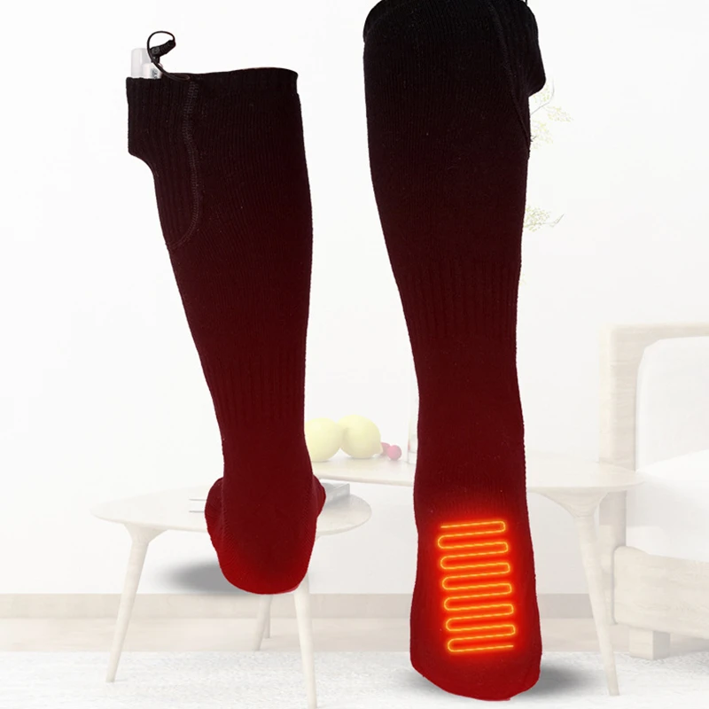 جوارب تسخين كهربائية - جوارب شتوية قابلة لإعادة الشحن عبر USB بثلاث درجات الحرارة للرجال والنساء، والتزلج في الهواء الطلق وحل الدفء اليومي #1