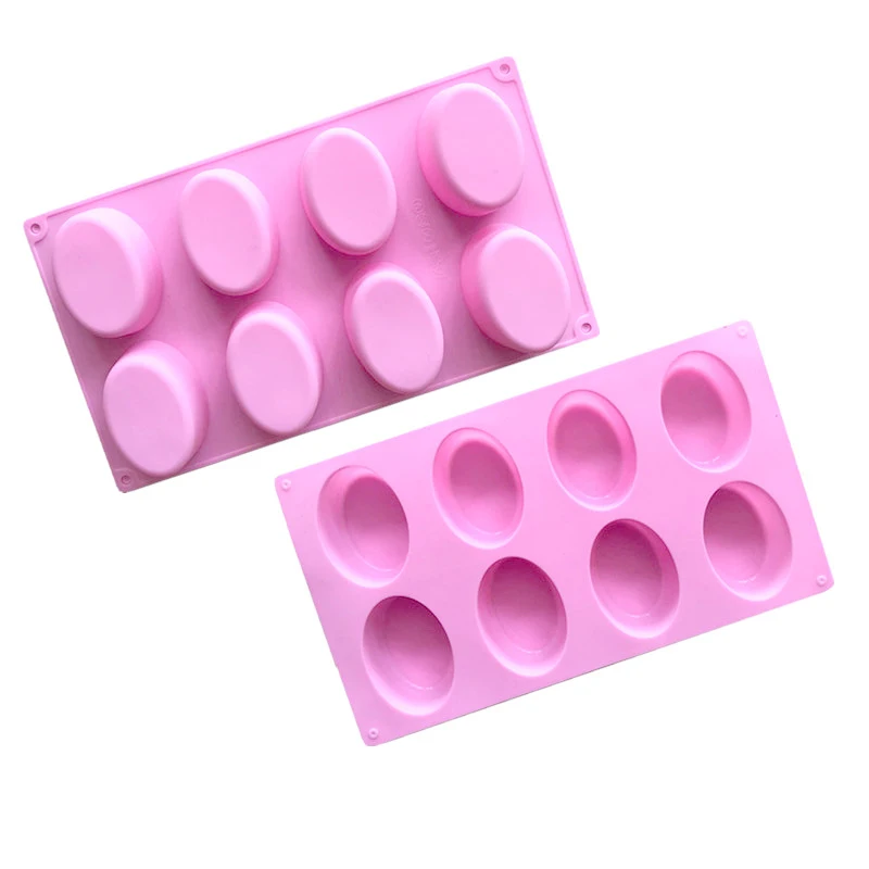 8 Cups Oval Silcone Mold Cupcake Baking Pan Soap Making Supplies Muffin Bakeware Mould Kitchen Accessories Molde Silicona Savon